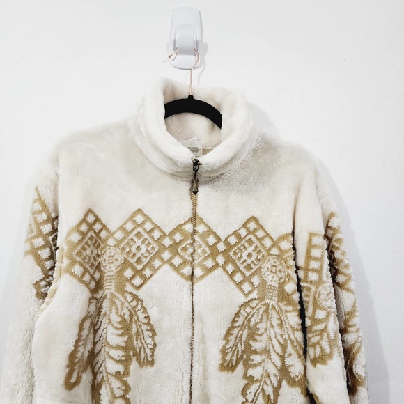 Milton Funwear Unisex Full Zip Fleece Jacket Cream Beige Mens Womens Size S - Picture 2 of 14